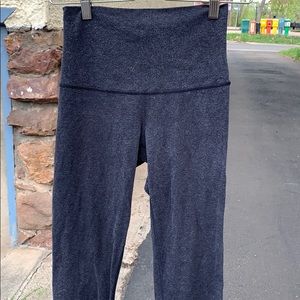 Grey Cotton Cropped Fold Over Lulu Lemon Leggings